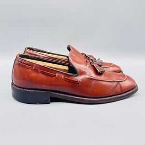 Nettleton Shoes Mens 8 Brown Leather Tassel Loafer Moc Toe Dress 80s Vintage